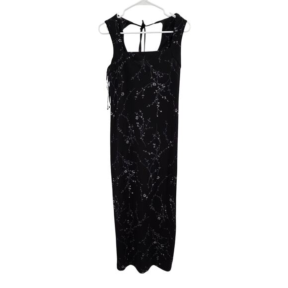 VTG BREAKEN LOOSE SZ 7/8 Y2K GLITTER VINE PRINT SLEEVELESS WITH MAXI DRESS - Picture 1 of 4